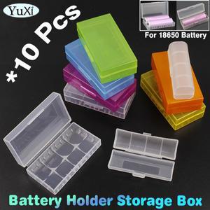 10피스 배터리 홀더 보관 상자 18650 16340 휴대용 Batterij  하드 투명 플라스틱 케이스 2 슬롯
