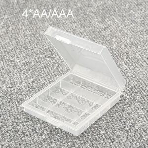 4AA/AAA 배터리 케이스 AA 홀더 보관함 정리함(커버 포함) 상자 컨테이너 가방 투명