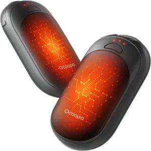 OCOOPA 마그네틱 손난로 충전식 2팩 UL 세이프티 히트 100-126°F 3-설정 포켓 사이즈 최대 8시간 지속
