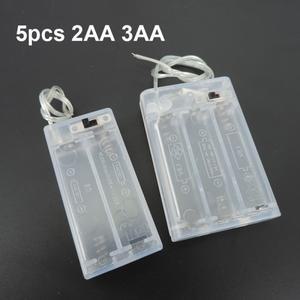 5피스 흰색 투명 2/3 solt AA 3V 4.5V 배터리 홀더 상자 케이스 스위치 2XAA led 조명 수리 diy