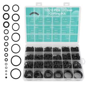 자동차 수리 수도꼭지 배관 공기 또는 가스 밀봉 연결부를 위한 1020 PCS O 링 구색 키트 20 사이즈 니트릴
