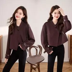 EAMT 여자 니트조끼 캐주얼 숏 자켓 가을 점퍼 라이더 YJ1