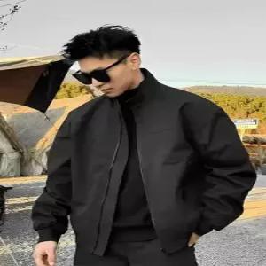 원더맨 남사친 검정 빈티지 항공 쇼트 재킷 차이나 블레이져 데일리룩 봄가을 점퍼 KUK3