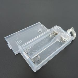 10개/세트 1.5V 2포트 AA 배터리 홀더 박스 케이스 (스위치 포함) 2슬롯 3V DIY 와이어 리드용 투명 흰색