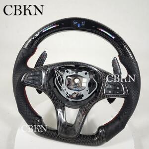 메르세데스 호환 W204 W212 2011- A C E CLA 클래스 레이싱 디자인 패들 시프터 용 LED 탄소 섬유 스티어링