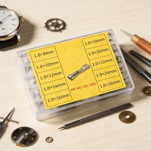 1박스 100개/세트 8-26mm 내구성 있는 금속 시계 스프링 바 잠금장치 스트랩 핀 1.0mm 두께 버클 튜브 부품