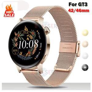 밀라노 스테인레스 스틸 밴드 화웨이호환 GT3 42mm/46mm SmartWatch 42mm 팔찌 범용 20/22mm 교체 스트랩