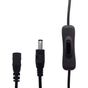 2팩 5V-24V 5A 인라인 On/Off 스위치 케이블  DC 잭 (5.5x2.1mm) 암-암 어댑터 커넥터  12V 용 로커/토글