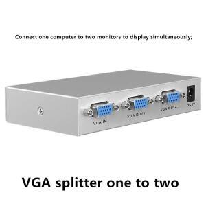 VGA 스플리터 하나를 두 개로 컴퓨터 모니터 프로젝터 스크린 분배기 출력 화면 표시
