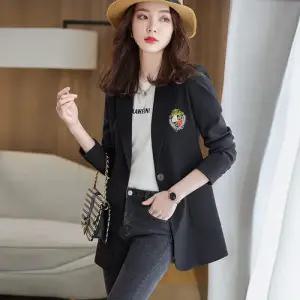 무천도사 미니 하프 캐주얼 여친 여성 코트 미디엄 스트리트 봄가을 옐로 자켓 KKE3