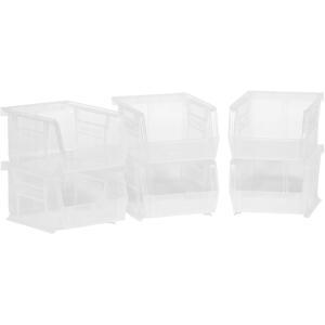 Akro-Mils 08212SCLAR 30210 AkroBins 플라스틱 걸이식 스태킹 보관함, 12.7cm(5인치) x 10.2cm(4인치) x 7.6cm(3인치), 클리어, 6팩