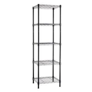 Amazon Basics 차고용 5선반 타워 조절 가능한 보관 선반 유닛, 녹 방지 스틸, 선반 당 68kg(150파운드), 너비 40.6cm(16인치) x 깊이 40.6cm(16인치) x 높이 137.2cm(5