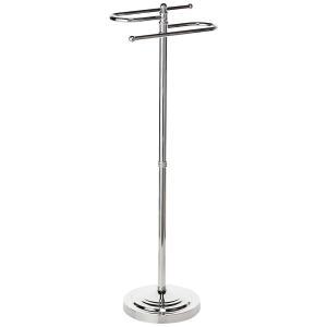 Gatco 1505, 모던 라운드 베이스 플로어 스탠딩 S 스타일 타월 홀더, 크롬 / 96.5cm(38인치) 높이 독립형 핸드 목욕 타월 스탠드 욕실용