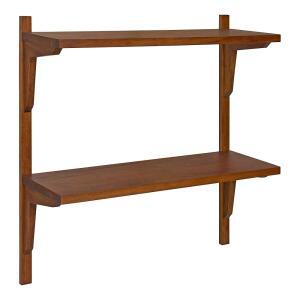 Kate and Laurel Meridien 중세 벽 선반, 61cm x 20.3cm x 61cm(24인치 x 8인치 x 24인치), 월넛, 과도기 벽 장식 및 보관