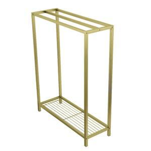 Kingston Brass SCC8357 Edenscape 프리스탠딩 아이언 타월 랙, 브러시드 황동, 62.9 x 22.4 x 8.88 x 81.75