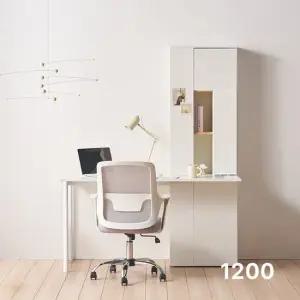 아씨방 가구 아이캔 일자형 서재 도어형 책장책상 세트 1200