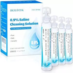 09 일반 식염수 세척용 멸균 염화나트륨 일상 관리용 즉시 사용 가능한 각 5ml 20바이알 / 056 FL OZ