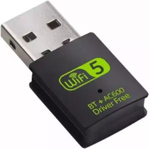 USB WiFi 블루투스 어댑터 600Mbps 듀얼 밴드 2.4/5GHz 무선 네트워크 외부 수신기 PC/노트북/데스크탑