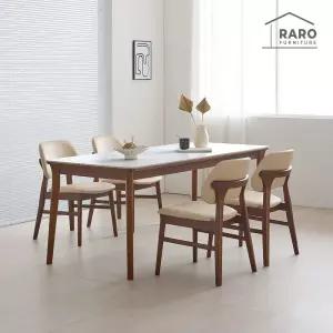 [/착불배송] 힐튼 1900 포세린 통 세라믹 6인 식탁 세트 (식탁+의자4)
