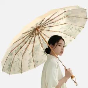 튼튼한 16K 암막 양우산 세트 파우치 포함 자외선 차단 부모님 선물용 수동 접이식 3단 우산 잡화