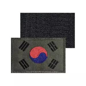 국방색 컬러 태극기 자수 와펜 태극기패치 태극기와펜 컬러태극기 자수태극기