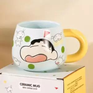 짱구 칼라 손잡이 세라믹 머그컵 460ml-옐로우