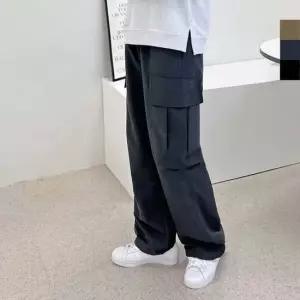 남성 립스톱 스트링 와이드 조거 카고 데일리 팬츠 남성바지