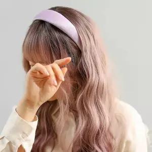 엔젤슈슈 새틴 펄 볼륨 헤어밴드 연보라 머리띠
