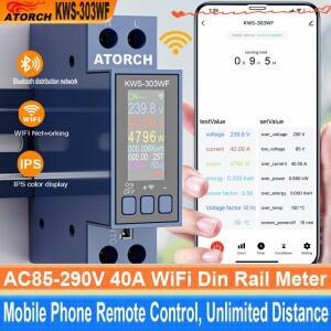 WiFi Tuya DIN 레일 AC 전압계 디지털 에너지 테스터 차단기 소비 카운터 미터