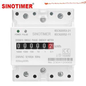 Din 레일 단상 전자 에너지 미터 AC 220V 100A kWh 카운터 소비 아날로그 게이지 전력계 50HZ