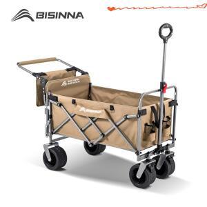 BISINNA 캠핑 왜건 카트 접이식 유틸리티 헤비 듀티 대용량 트롤리 야외 피크닉 핸드
