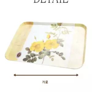 꽃그림 쟁반 가정용 사각 트레이 골드로즈 대 아트쟁반 논슬립 찻잔 찻잔받침 꽃그림쟁반