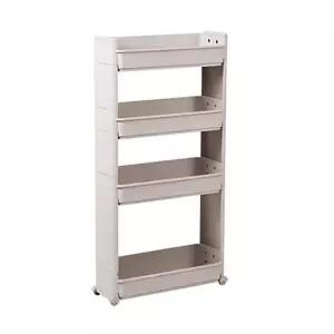 4단 슬림선반 18cm) 틈새정리함 공간활용 주방 기저귀 바퀴 바스켓