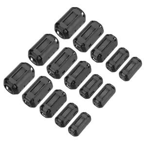 메카닉스티 15Pcs 5사이즈 클립온 페라이트 링 코어 비드 EMI RFI 노이즈 케이블 3.5mm/5mm/7mm/9mm/13mm