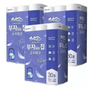 모나리자 부자되는집 순 수데코 25m 30롤 3팩 90롤