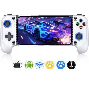 / Android용 모바일 게임 컨트롤러, 휴대폰 케이스 지원 홀 이펙트 폰 Xbox용 PlayStation, Cloud Steam Gaming (화이트)