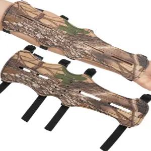 TOPPARCHERY 12인치 소 가죽 팔 보호대 4개의 조절 가능한 스트랩 포함