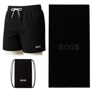 3부남자수영복 BOSS 휴고보스 남성 수영복 보드숏 팬츠 비치타월 세트