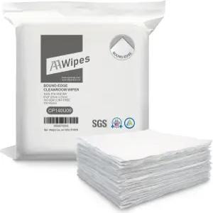 AA와이프 클린룸 천 물티슈 9 x9 100개 바운드 엣지 140GSM 초부드러운 보풀 없는 CP140U09