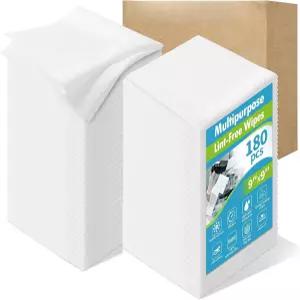 크리에이티 9 x9 180 PCS 보푸라기 없는 천 클린룸 와이퍼 100 폴리에스터 물티슈 밀봉 가장자리 초미세