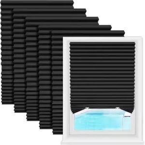 Zipcase 6 팩 윈도우 암막 음영 100 무선 조명 필터링 주름 종이 36인치 x 72인치 Windows 19-36인치에
