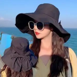챙모자 리본 자외선차단 여성 포인트 sunhat02