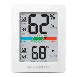 온도 게이지 및 습도 있는 AcuRite 습도계 실내 디지털 온도계 편안 척도 3 x 2.5 인치 흰색 01083M