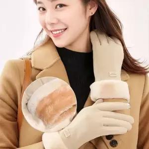 TBZ 하트 터치 여성 장갑 따뜻한 털 글러브