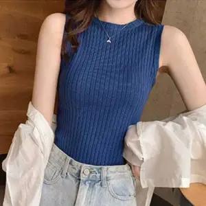 여성 여름 데일리 오피스룩 민소매 골지 나시