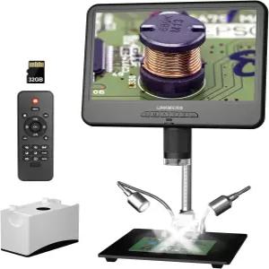 링크마이크로 LM210 10.1인치 LCD 코인 디지털 현미경 전체 보기 전자 수리용 납땜 카메라 260배 성인용