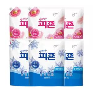피죤 섬유유연제 리필 핑크로즈 2.3L 3개+블루비앙카 2.3L 3개