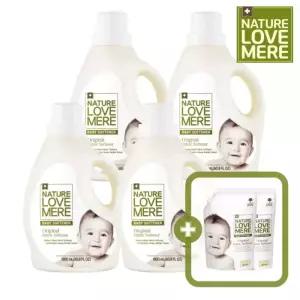 네이쳐러브메레 아기섬유유연제 용기형 1800ml 4개 오리지널향 유연제 리필 500ml 2팩