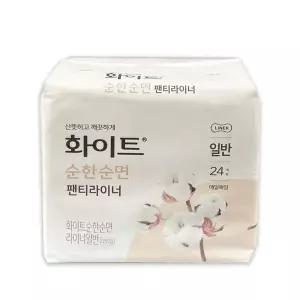 화이트 CCE250X5 순한순면 팬티라이너 일반 24개입 생리대 -O
