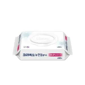 크리넥스 안심 물티슈 사무실 병원 휴지 60매 4개 MNS